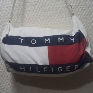 Tommy Hilfiger Canvas Duffle Gym Bag Colorblock Fl